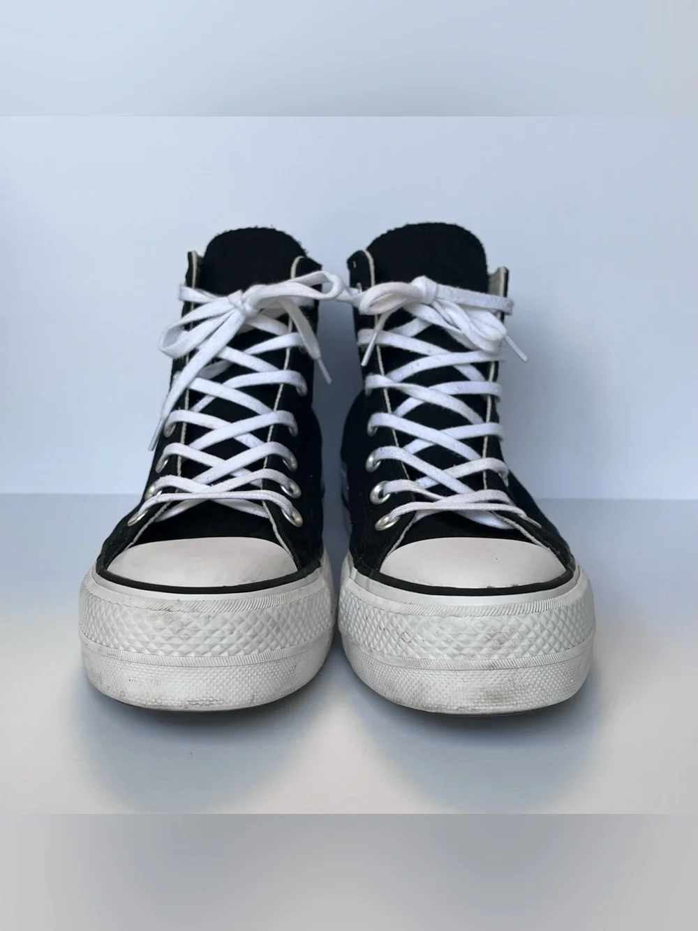 CONVERSE Chuck Taylor All Star High Top Platform Black Sneakers Women’s Size 7.5 - Picture 6 of 10